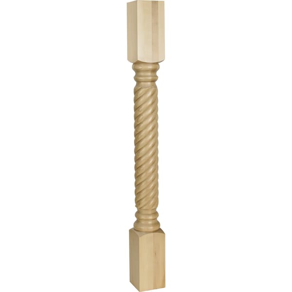 Hardware Resources 3-1/2" Wx3-1/2"Dx35-1/2"H Rubberwood Rope Post P3RW - main